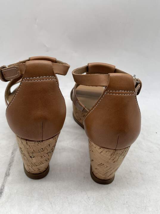 Womens Falco Brown Leather Open Toe Wedge Ankle Strap Sandals Size 8 M image number 4