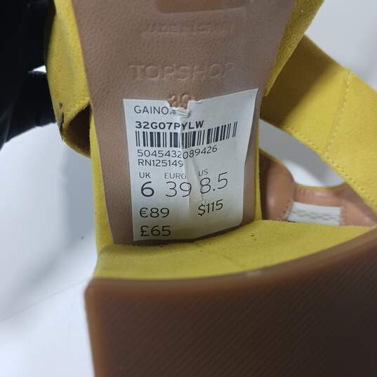 Topshop Women's Gainor Yellow Leather Sandals Size 8.5 image number 6