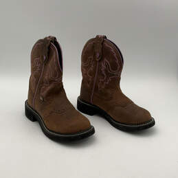 Womens Gypsy L9903 Brown Round Toe Stitched Cowgirl Western Boots Size 6B alternative image