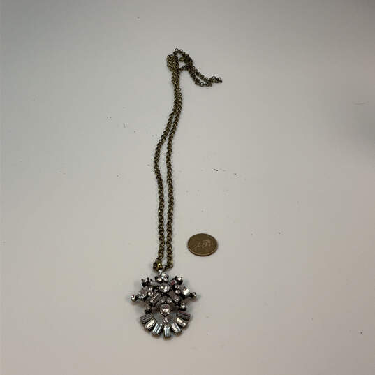 Designer J. Crew Gold-Tone Crystal Cut Stone Classic Pendant Necklace image number 2