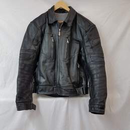 First Gear Men's Leather Motorcycle Jacket Size Large