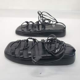 Jeffrey Campbell Women's Innovate Black Faux Leather Ankle Wrap Sandals Size 8.5 alternative image