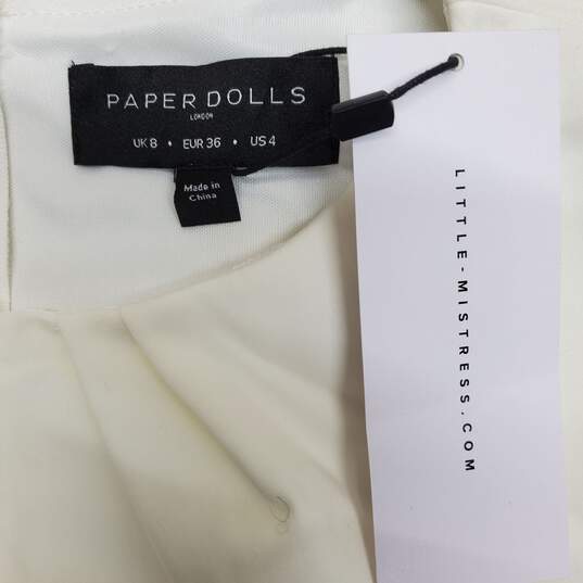 Paperdolls White Blue Sleeveless Pencil Dress image number 3