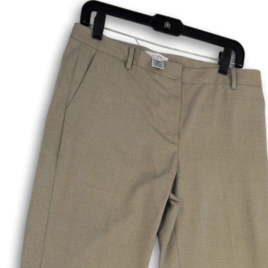 Womens Gray Flat Front Slash Pocket Straight Leg Formal Dress Pants Size 10 image number 3