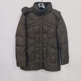 Cole Haan Green Hooded Winter Coat Size S