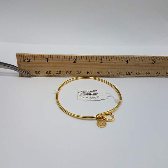 Michael Kors Gold Tone Crystal 2 Charm House & Eye Bracelet w/Tags 5.4g image number 7