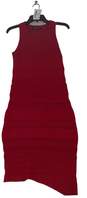 Womens Red Sleeveless Scoop Neck Pullover Bodycon Dress Size Small image number 3