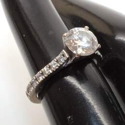 14K White Gold Moissanite Engagement Ring Size 5.25