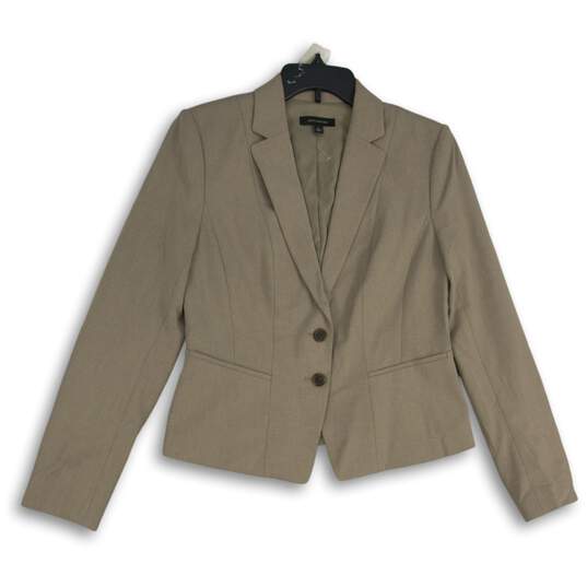 Ann Taylor Womens Gray Notch Lapel Single Breasted Two-Button Blazer Size 8 image number 1
