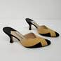 Manolo Blahnik Black & Gold Suede Heeled Mules Women's Size 8 image number 4
