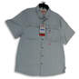 NWT Mens Gray Short Sleeve Pockets Collared Button-Up Shirt Size X-Large image number 1