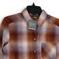 NWT Womens Multicolor Plaid Rusted Honey Long Sleeve Button-Up Shirt Size M image number 3