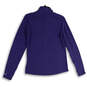 Womens Blue Mock Neck Long Sleeve 1/4 Zip Activewear T-Shirt Size Small image number 2