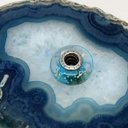 Designer Pandora 925 ALE Sterling Silver Blue Murano Glass Beaded Charm alternative image