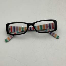 Womens KSR02 Black Rainbow Striped Frame Clear Lens Rectangle Reading Sunglasses