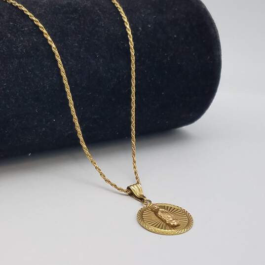 CRG TGN 14k Gold Religious Pendant Necklace 5.1g image number 3
