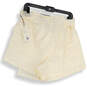 NWT Womens Ivory Flat Front Elastic Waist High Rise Paperbag Skort Size L image number 2