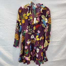 Romeo & Juliet Couture Deep Purple Long Sleeve Floral Dress NWT Women's Size M