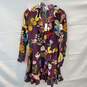 Romeo & Juliet Couture Deep Purple Long Sleeve Floral Dress NWT Women's Size M image number 1