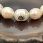 Designer Silpada Sterling Silver White Pearl Stretchable Beaded Bracelet image number 3