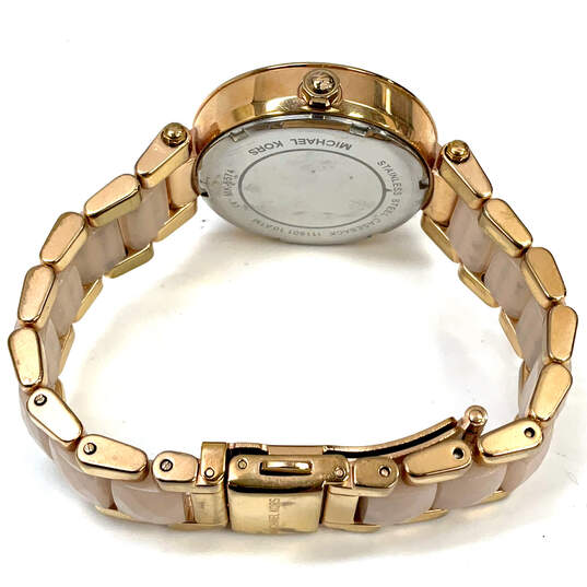 Designer Michael Kors Gold-Tone Chronograph Round Dial Analog Wristwatch image number 2