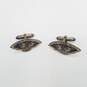 E. Seng Chong Sterling Silver Siam Niello Fan Mens Cuff Links 11.2g image number 4
