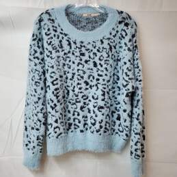 Mi Ami Sweaters Cropped Oversized Fuzzy Leopard Print Women's Size M