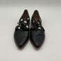 Womens Mulberry Black Leather Studded Pointed Toe Loafer Flats Size 8.5 image number 1