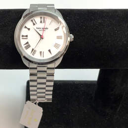 NWT Designer Kate Spade KSW1065 Silver-Tone Round Dial Analog Wristwatch