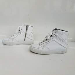 Zadig & Voltaire White Hi Top Leather Sneakers Size 36 alternative image