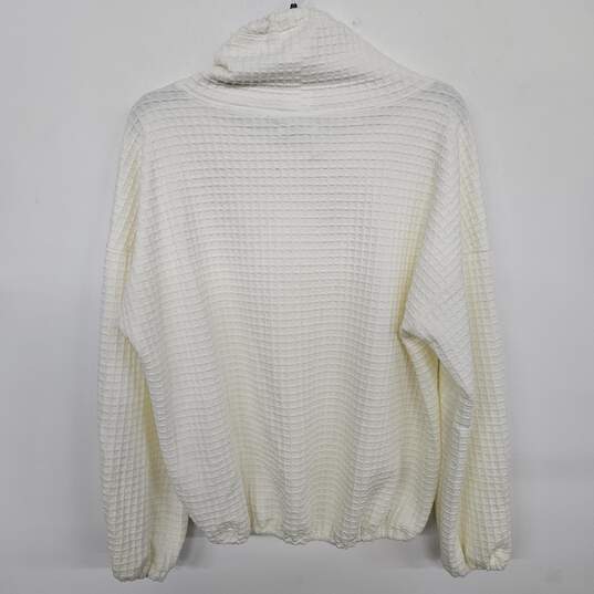 Funnel Neck Waffle Knit Pullover Top image number 2