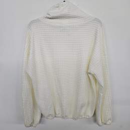 Funnel Neck Waffle Knit Pullover Top alternative image