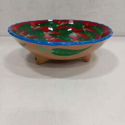 Jalapeno Peper Themed Pottery Footed Bowl alternative image