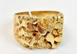 Men's 14K Yellow Gold Nugget Ring For Repair 15.8g alternative image