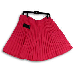 NWT Womens Pink Pleated Elastic Waist Pull-On Short A-Line Skirt Size 18/20