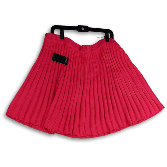 NWT Womens Pink Pleated Elastic Waist Pull-On Short A-Line Skirt Size 18/20 image number 1