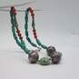 Sterling Silver Turquoise Carnelian Bead 24 Inch Necklace 76.5g image number 2