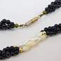 VNTG MOP Onyx & Gold Tone Metals Jewelry image number 7