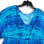 NWT Womens Blue Round Neck Short Sleeve Pullover A-Line Dress Size 20W image number 3