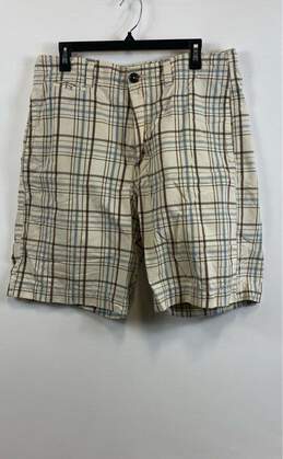 American Eagle Outfitters Mens Multicolor Plaid Pockets Chino Shorts Size 33