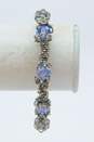 Artisan 925 White Pearl Drop Earrings & Purple Crystal & Granulated Beaded Toggle Bracelet 25.1g image number 3