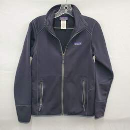 Patagonia WM's 100% Polyester Tech Fleece Full Zip Black Jacket Size S
