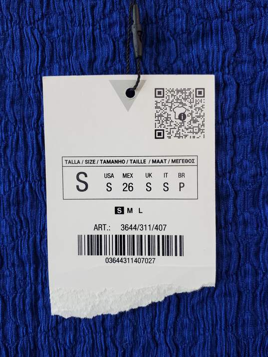 Zara Long Blue Short Sleeve Dress Size S image number 4