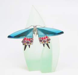 Daniel Swarovski Signed 925 Butterfly Paradise Collection Brooch w/ Stand 57.4g alternative image