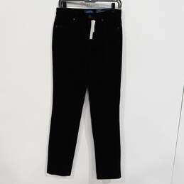 Talbots Women's Black High-Waist Straight-Leg Corduroy Pants Size 2 NWT