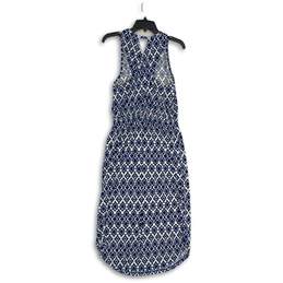 NWT Banana Republic Womens Blue White Sleeveless Round Neck Maxi Dress Size S alternative image