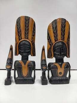 Vintage Set of Four African Abstract Carved Wood Sculptures