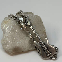 Designer Lucky Brand Silver-Tone Electric Guitar Fashionable Chain Bracelet