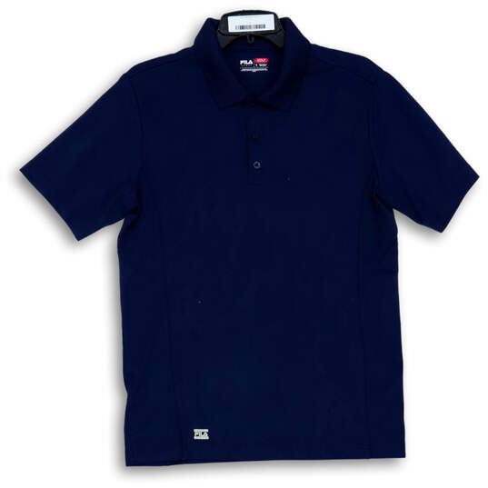 Mens Navy Blue Short Sleeve Collared Sports Golf Polo Shirt Size Small image number 1
