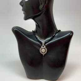 Designer Brighton Silver-Tone Crystal Stone Beaded Classic Pendant Necklace